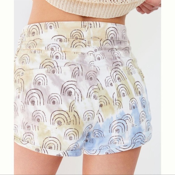 Anthropologie Rainbow Print Tie Dye Jean Shorts - Picture 2 of 9